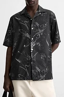 ABSTRACT PRINT STRETCH SHIRT