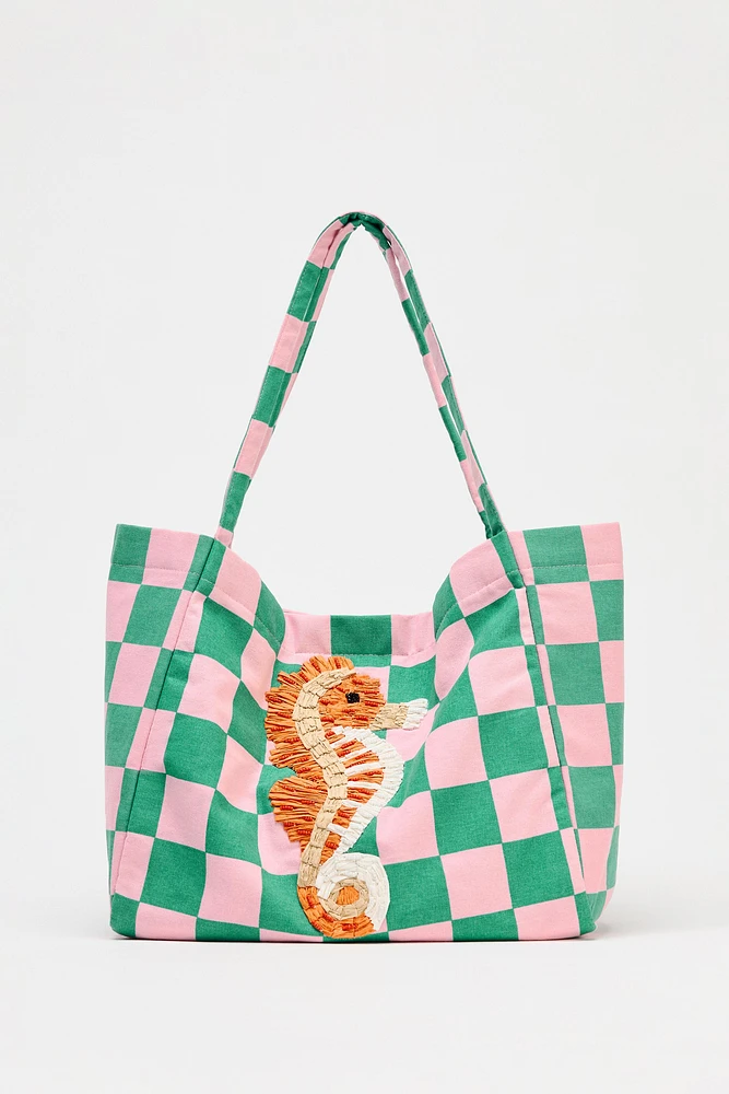 GRAPHIC WOVEN SHOPPER