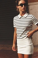 CONTRAST TRIM KNIT TOP