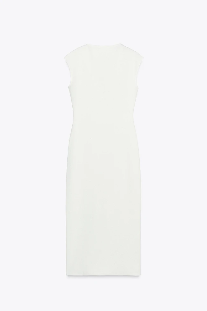 MIDI DRESS WITH BROOCH
