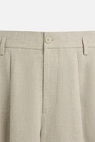 PLEATED WIDE FIT BERMUDA SHORTS