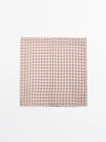 100% silk check pocket square