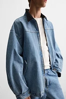 CONTRAST COLLAR DENIM JACKET