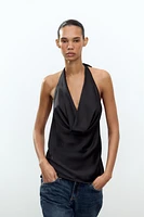 HALTER SATIN EFFECT TOP