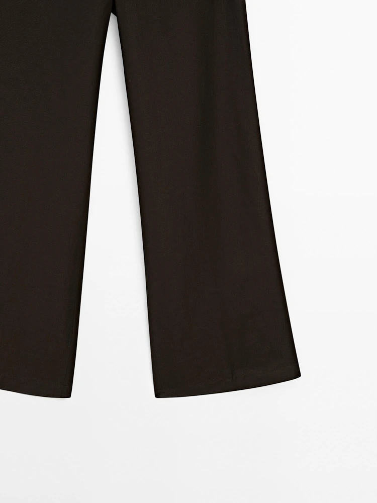 Pantalon à taille élastique en lin