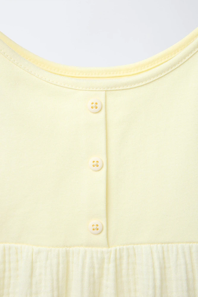 COMBINATION TEXTURED PANEL DRESS
