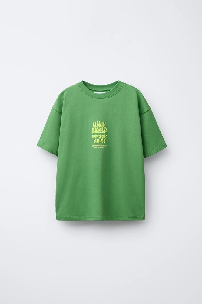 RAISED TEXT T-SHIRT