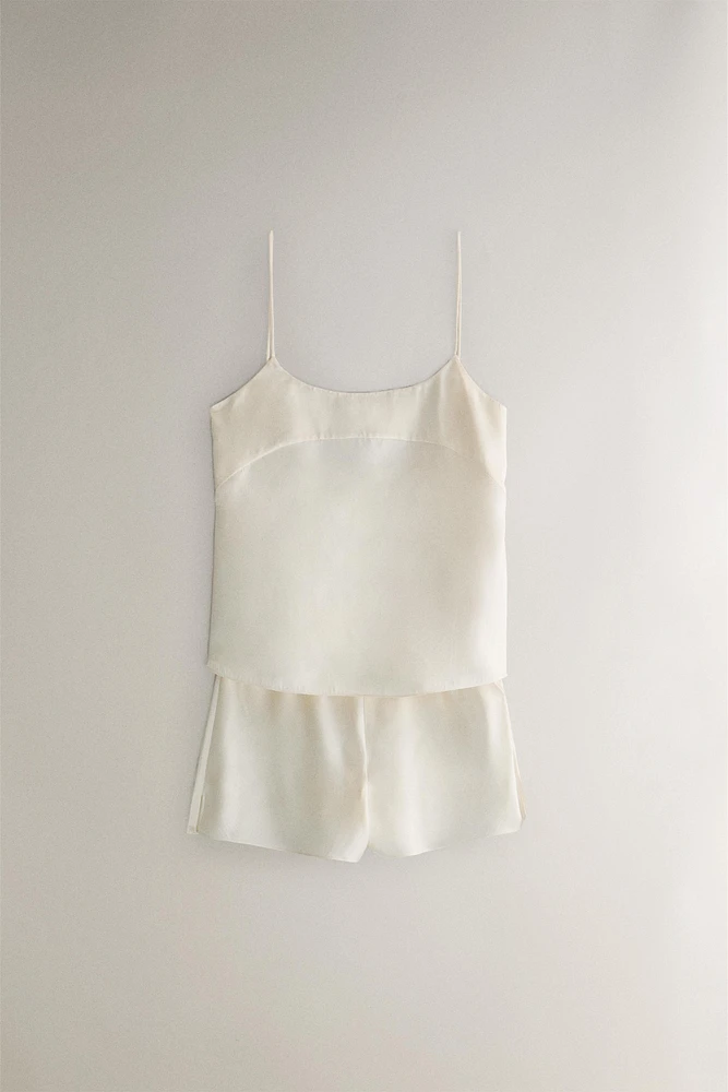 BEIGE SILK TOP