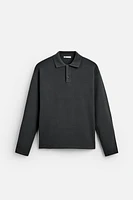 VISCOSE BLEND KNIT POLO SHIRT