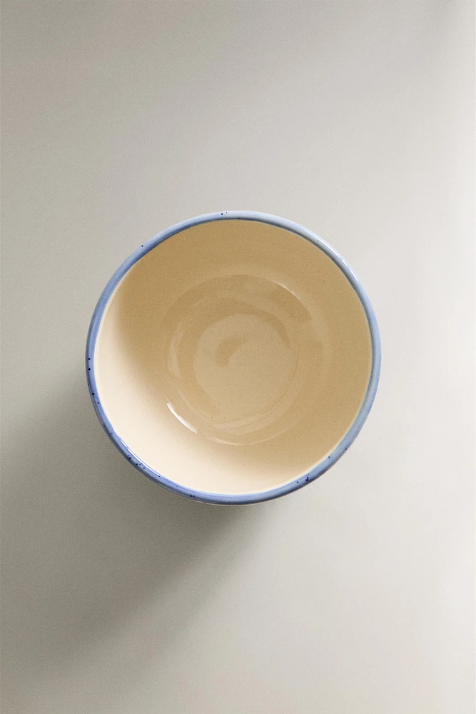 STONEWARE APPETIZER BOWL WITH RIM DETAIL