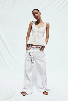TOP GILET PÉPLUM STRETCH