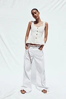 STRETCH PEPLUM VEST TOP