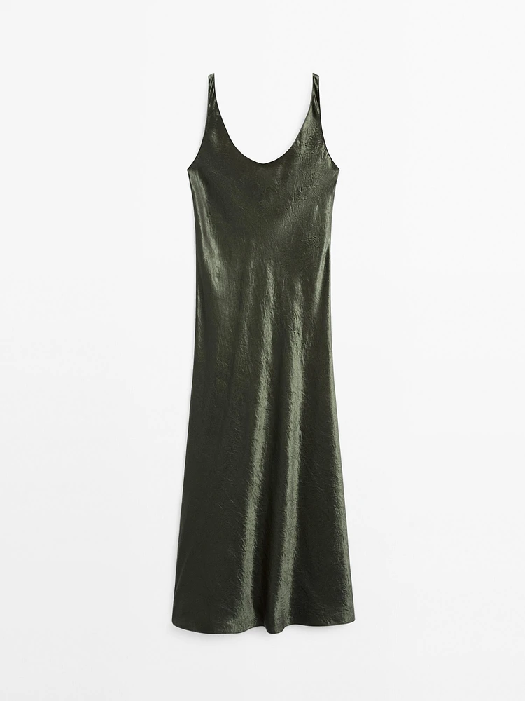 Long flowing satin dress
