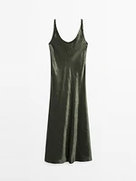 Long flowing satin dress