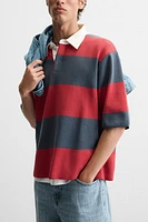 STRIPED KNIT POLO