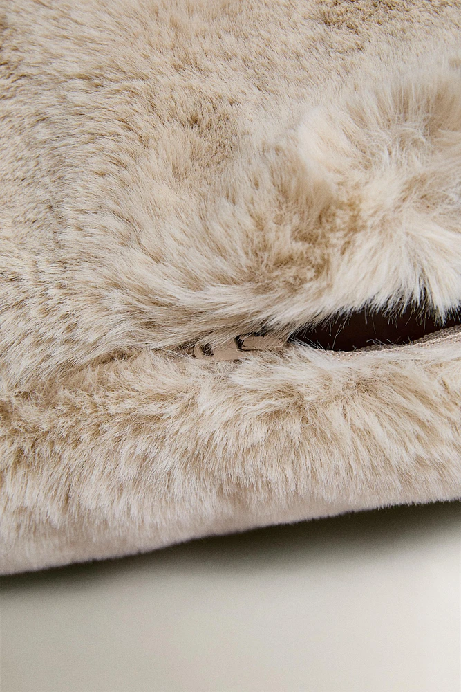 FAUX FUR THROW PILLOW COVER