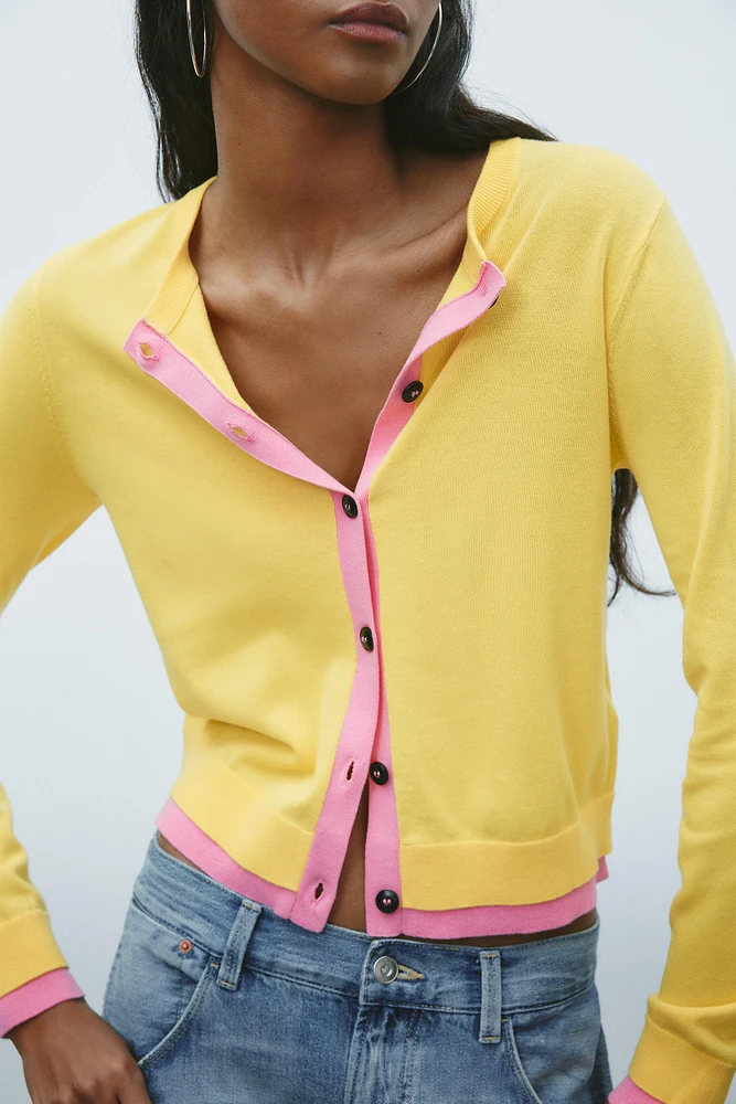 GILET EN MAILLE COLOR BLOCK