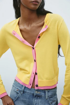 GILET EN MAILLE COLOR BLOCK