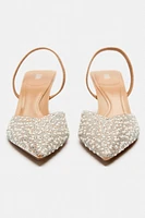 PEARL HEELED SLINGBACKS