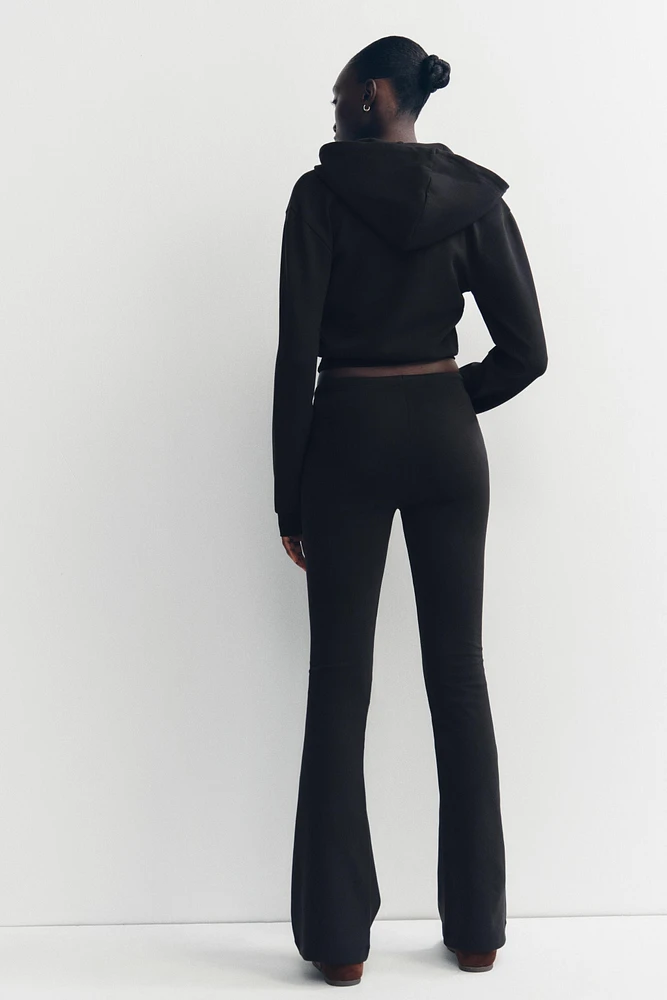 FLARE INTERLOCK PANTS WITH SEAMS