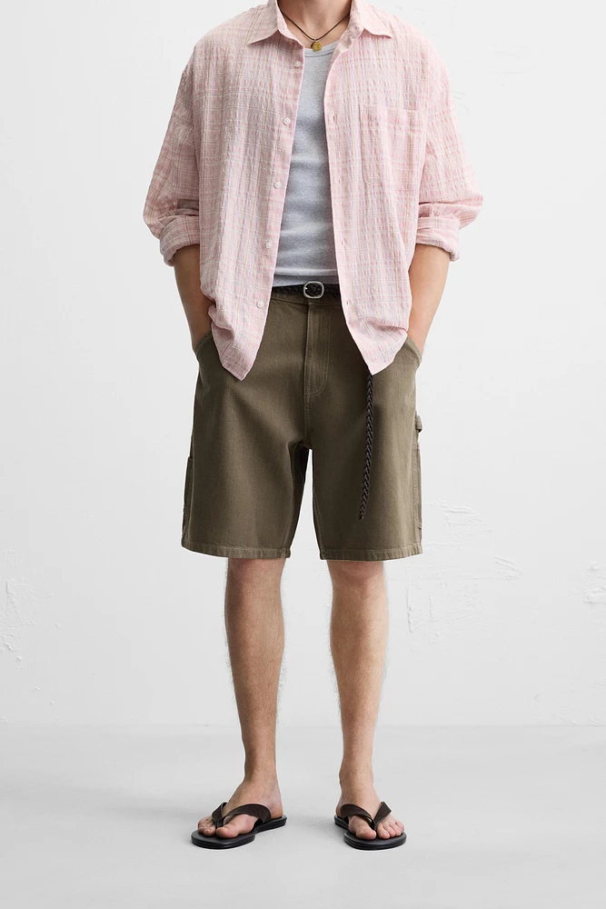 CARPENTER POCKET DENIM SHORTS