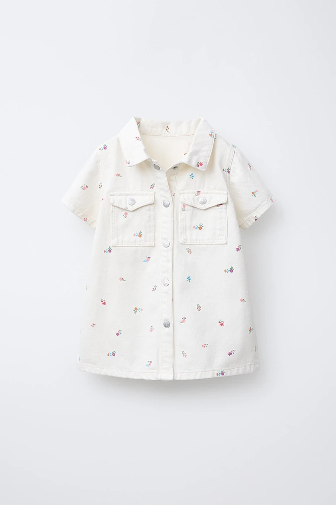 FLORAL TWILL DRESS