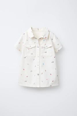 FLORAL TWILL DRESS