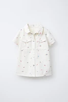 FLORAL TWILL DRESS