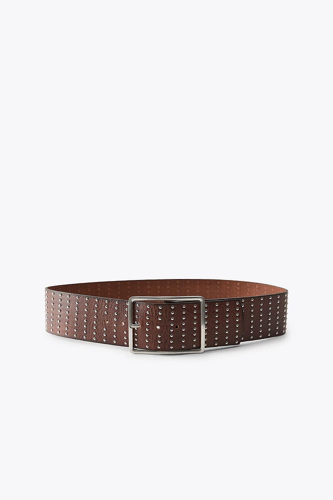 MULTI-STUD LEATHER BELT