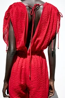 WIDE V-NECK JUMPSUIT