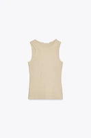 SLEEVELESS LINEN T-SHIRT