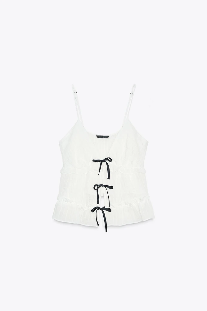 TOP LACETS CONTRASTE