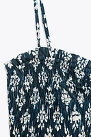 ROBE COURTE IMPRIMÉE NID D'ABEILLE