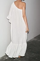 ZW COLLECTION 100% LINEN ASYMMETRIC DRESS