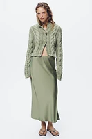 SATIN MIDI SKIRT