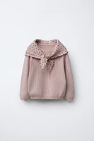 FLORAL BANDANA BLEND KNIT SWEATER