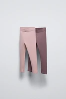 LOT DE DEUX LEGGINGS UNIS