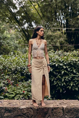 BEADED PAREO SKIRT
