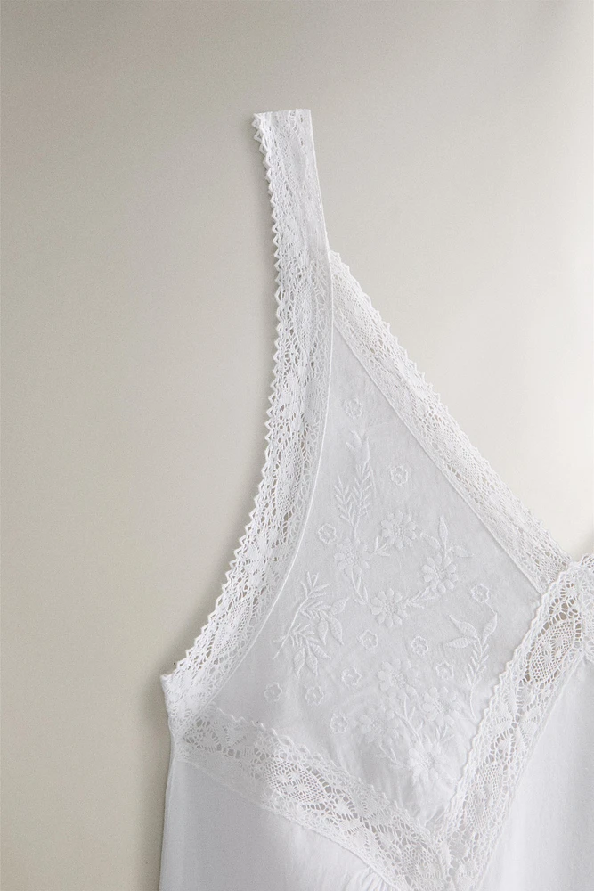 CHEMISE DE NUIT COTON BRODERIES