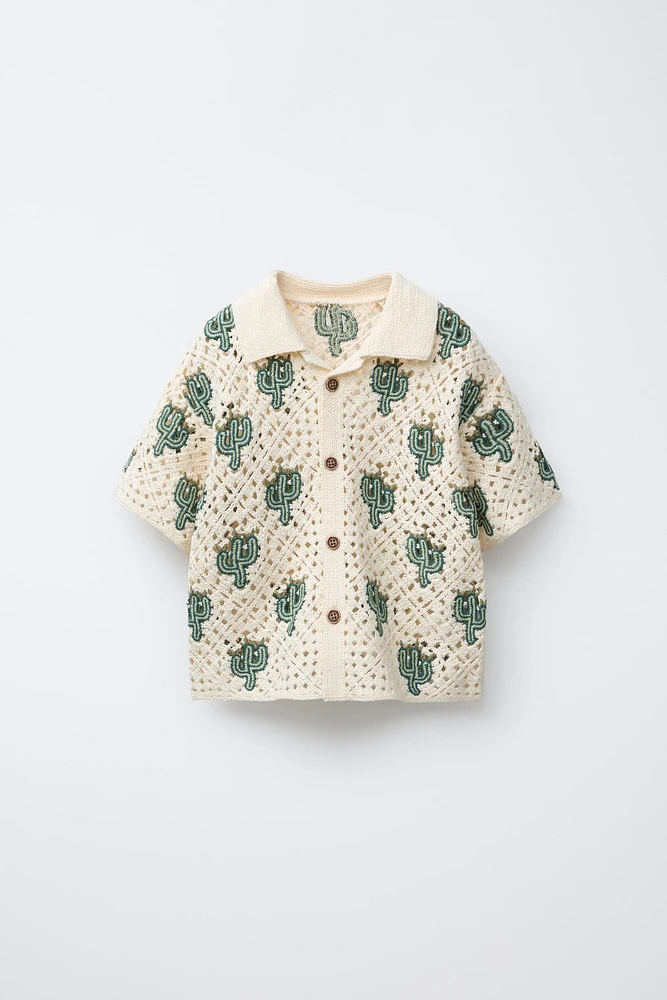 CHEMISE EN MAILLE CROCHET CACTUS