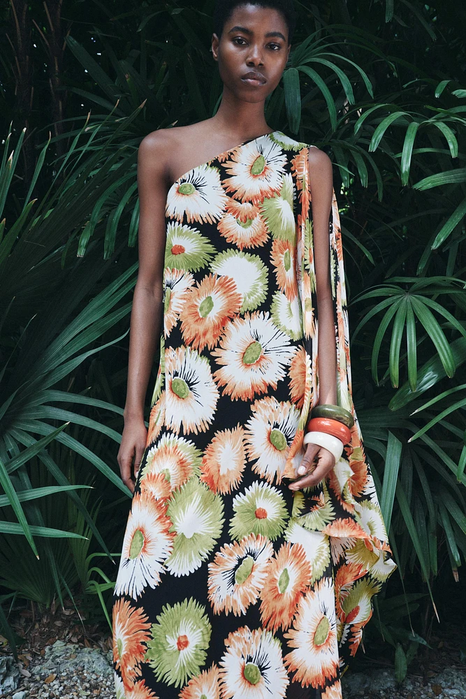 ZW COLLECTION ASYMMETRIC PRINT DRESS