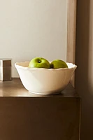 EARTHENWARE SALAD BOWL WITH RAISED-DESIGN EDGE