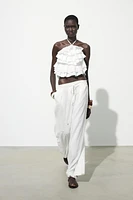 PANTALON LARGE AVEC LIN CEINTURE