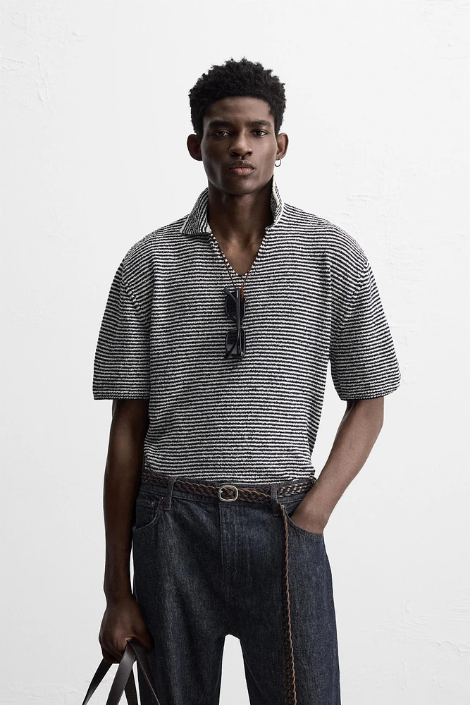 POLO EN MAILLE RAYURES