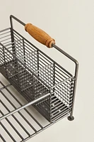 IRON AND ACACIA WOOD DISH RACK