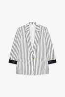 BLAZER RAYURES POIGNET RETROUSSÉ