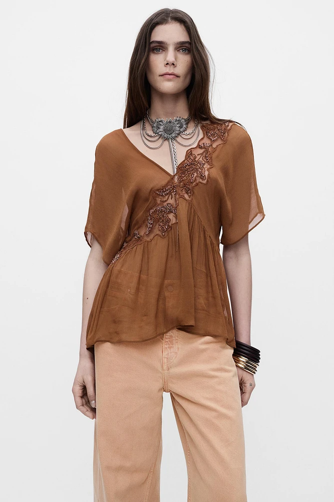 ZW COLLECTION EMBROIDERED TOP