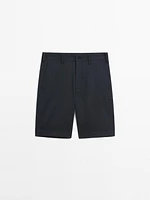 Cotton blend Bermuda shorts