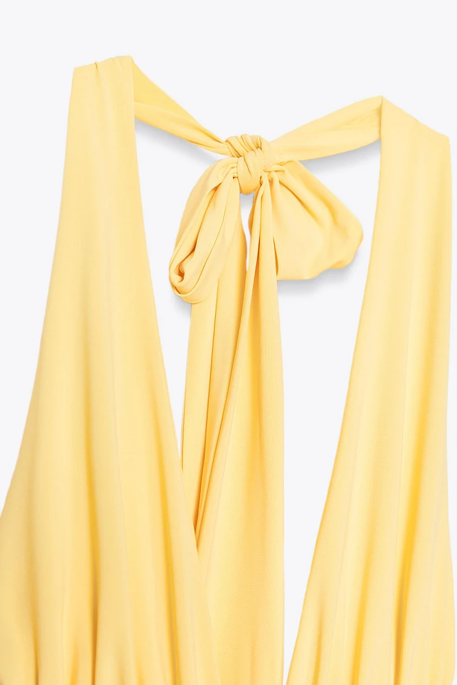 OPEN BACK HALTER LONG DRESS
