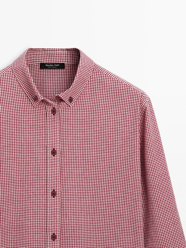 Cotton blend check shirt